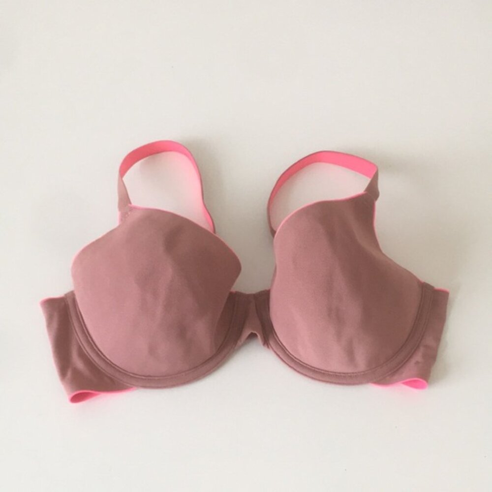 aerie Lightly Lined Mesh Bra Underwire Tiny Stars Pink Trim